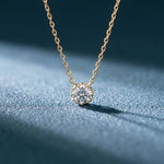 1CTW Round Cut Lab Grown Diamond Solitaire Pendant Necklace Gold