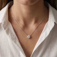 1CTW Round Cut Lab Grown Diamond Solitaire Pendant Necklace White