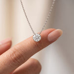 1CTW Round Cut Lab Grown Diamond Solitaire Pendant Necklace White
