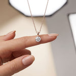 1CTW Round Cut Lab Grown Diamond Solitaire Pendant Necklace For Women Rose Gold