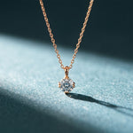 1CTW Round Cut Lab Grown Diamond Solitaire Pendant Necklace For Women Rose Gold