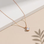 1CTW Round Cut Lab Grown Diamond Solitaire Pendant Necklace For Women Rose Gold
