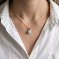 1CTW Round Cut Lab Grown Diamond Solitaire Pendant Necklace For Women Rose Gold