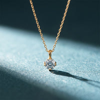 1CTW Round Cut Lab Grown Diamond Solitaire Pendant Necklace For Women Gold