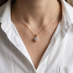 1CTW Round Cut Lab Grown Diamond Solitaire Pendant Necklace For Women Gold