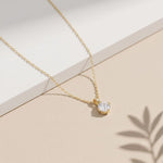 1CTW Round Cut Lab Grown Diamond Solitaire Pendant Necklace For Women Gold