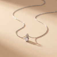1CTW Round Cut Lab Grown Diamond Solitaire Pendant Necklace For Women White