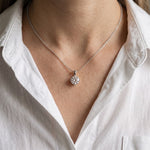 1CTW Round Cut Lab Grown Diamond Solitaire Pendant Necklace For Women White