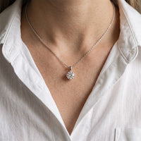 1CTW Round Cut Lab Grown Diamond Solitaire Pendant Necklace For Women White