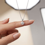 1CTW Round Cut Lab Grown Diamond Solitaire Pendant Necklace For Women White