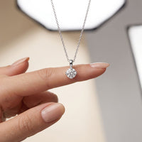 1CTW Round Cut Lab Grown Diamond Solitaire Pendant Necklace For Women White