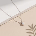 1CTW Round Cut Lab Grown Diamond Solitaire Pendant Necklace For Women White