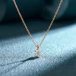 1CTW Round Cut Lab Grown Minimalist Diamond Solitaire Pendant Necklace Rose Gold