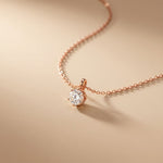 1CTW Round Cut Lab Grown Minimalist Diamond Solitaire Pendant Necklace Rose Gold