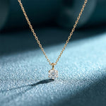 1CTW Round Cut Lab Grown Minimalist Diamond Solitaire Pendant Necklace Gold