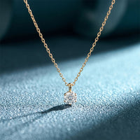 1CTW Round Cut Lab Grown Minimalist Diamond Solitaire Pendant Necklace Gold