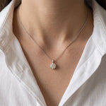 1CTW Round Cut Lab Grown Minimalist Diamond Solitaire Pendant Necklace White