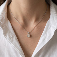 1CTW Round Cut Lab Grown Minimalist Diamond Solitaire Pendant Necklace White