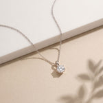 1CTW Round Cut Lab Grown Minimalist Diamond Solitaire Pendant Necklace White