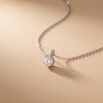 1CTW Round Cut Lab Grown Minimalist Diamond Solitaire Pendant Necklace White