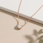 1CTW Round Cut Lab Grown Diamond Four-Prong Solitaire Pendant Necklace Rose Gold