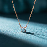 1CTW Round Cut Lab Grown Diamond Four-Prong Solitaire Pendant Necklace Rose Gold