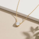 1CTW Round Cut Lab Grown Diamond Four-Prong Solitaire Pendant Necklace Gold