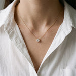 1CTW Round Cut Lab Grown Diamond Four-Prong Solitaire Pendant Necklace Gold