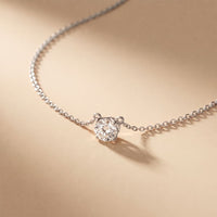 1CTW Round Cut Lab Grown Diamond Four-Prong Solitaire Pendant Necklace White