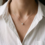 1CTW Round Cut Lab Grown Diamond Four-Prong Solitaire Pendant Necklace White