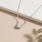 1CTW Round Cut Lab Grown Diamond Four-Prong Solitaire Pendant Necklace White