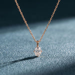 1CTW Oval Cut Lab Grown Diamond Solitaire Pendant Necklace Rose Gold