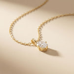 1CTW Oval Cut Lab Grown Diamond Solitaire Pendant Necklace Gold