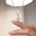 1CTW Oval Cut Lab Grown Diamond Solitaire Pendant Necklace Gold