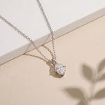 1CTW Oval Cut Lab Grown Diamond Solitaire Pendant Necklace White