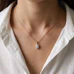 1CTW Oval Cut Lab Grown Diamond Grace Solitaire Pendant Necklace Rose Gold