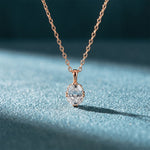 1CTW Oval Cut Lab Grown Diamond Grace Solitaire Pendant Necklace Rose Gold
