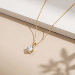 1CTW Oval Cut Lab Grown Diamond Grace Solitaire Pendant Necklace Gold