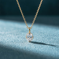 1CTW Oval Cut Lab Grown Diamond Grace Solitaire Pendant Necklace Gold