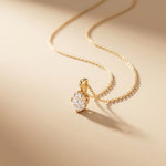 1CTW Oval Cut Lab Grown Diamond Grace Solitaire Pendant Necklace Gold