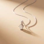 1CTW Oval Cut Lab Grown Diamond Grace Solitaire Pendant Necklace White