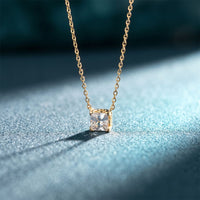 1CTW Princess Cut Lab Grown Diamond Solitaire Pendant Necklace Gold