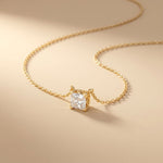 1CTW Princess Cut Lab Grown Diamond Solitaire Pendant Necklace Gold