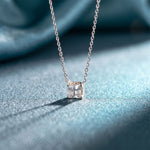 1CTW Princess Cut Lab Grown Diamond Solitaire Pendant Necklace White
