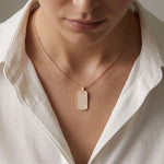 1.40 Ct Round Cut Lab Grown Diamond Pavé Dog Tag Pendant for Women Rose Gold