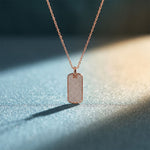 1.40 Ct Round Cut Lab Grown Diamond Pavé Dog Tag Pendant for Women Rose Gold