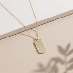 1.40 Ct Round Cut Lab Grown Diamond Pavé Dog Tag Pendant for Women Gold