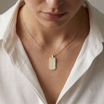 1.40 Ct Round Cut Lab Grown Diamond Pavé Dog Tag Pendant for Women Gold