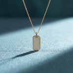1.40 Ct Round Cut Lab Grown Diamond Pavé Dog Tag Pendant for Women Gold