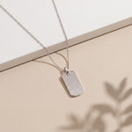 1.40 Ct Round Cut Lab Grown Diamond Pavé Dog Tag Pendant for Women White